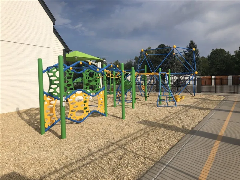Playground obstacles and climbing at Aspen Academy in Savage, MN 